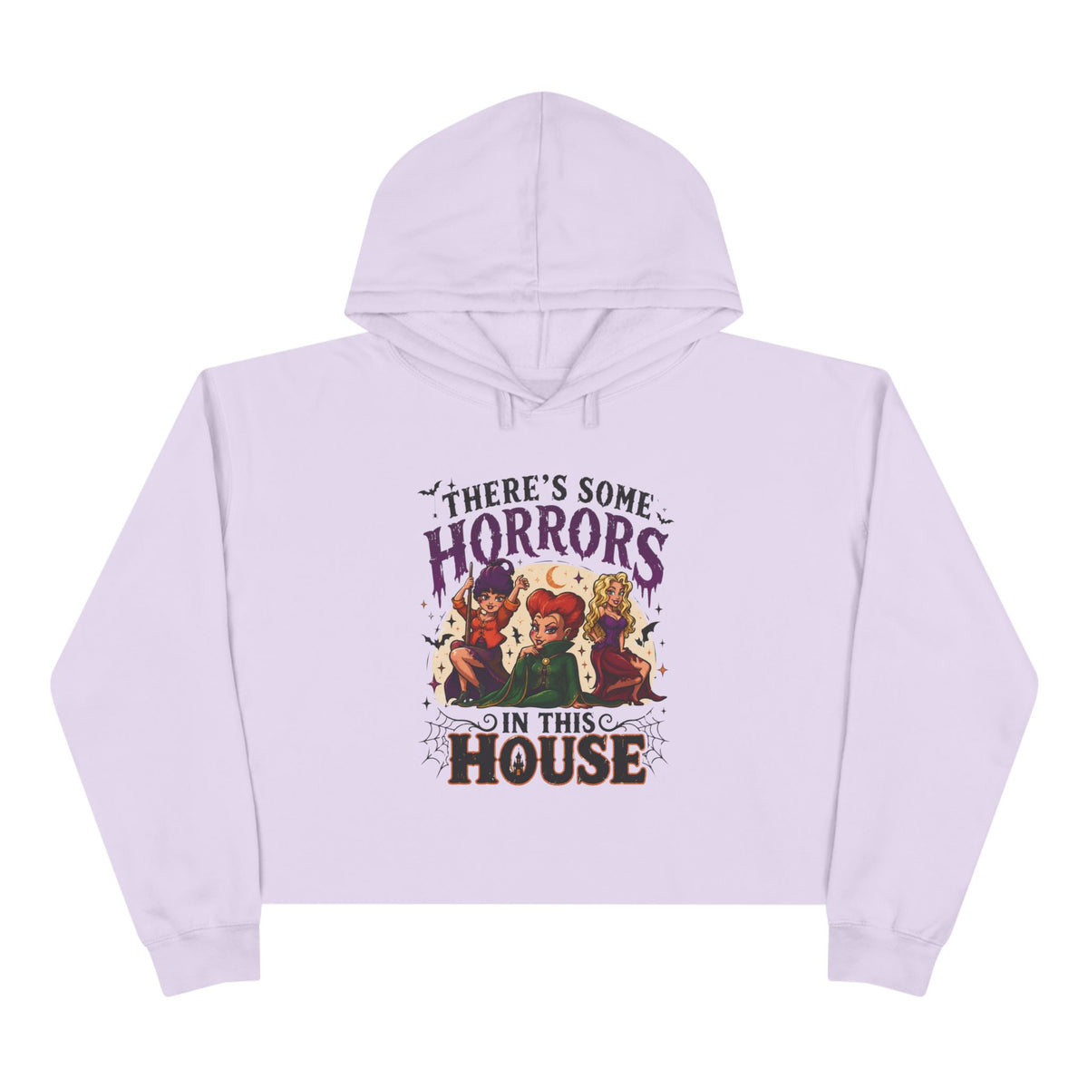 Horror House Crop Hoodie — "There’s Some Horrors in This House" Graphic