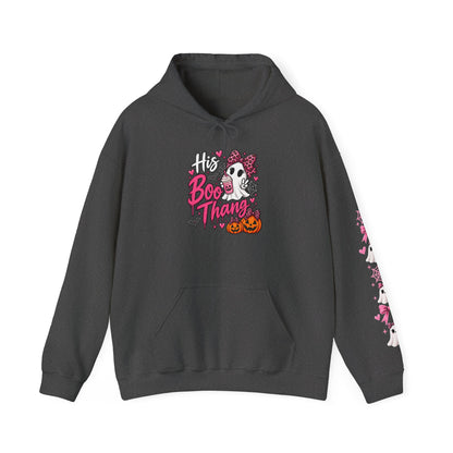 His Boo Thang Hoodie — Cute Halloween Ghost Pullover with Pink Accents