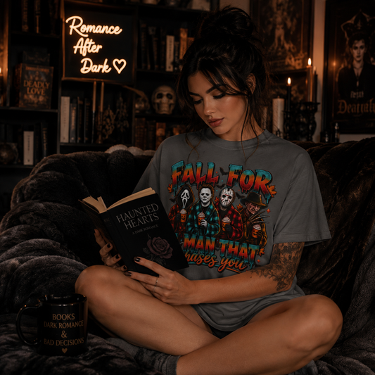 Horror Icons 'Fall For A Man That Chases You' Graphic T-Shirt