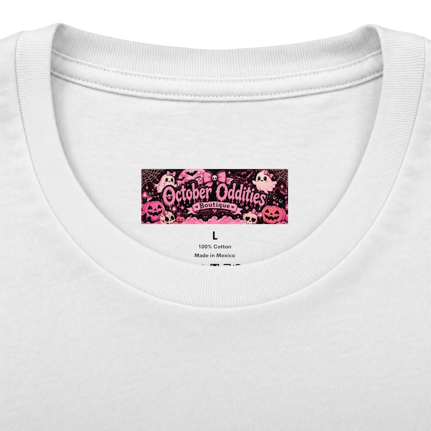 Cute Pink Ghost & Jack-o’-Lantern Halloween Tee