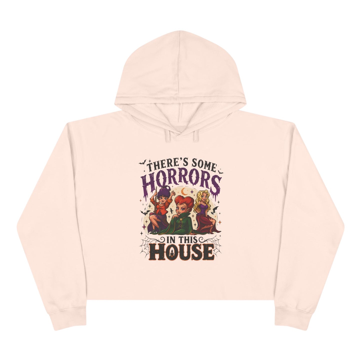 Horror House Crop Hoodie — "There’s Some Horrors in This House" Graphic