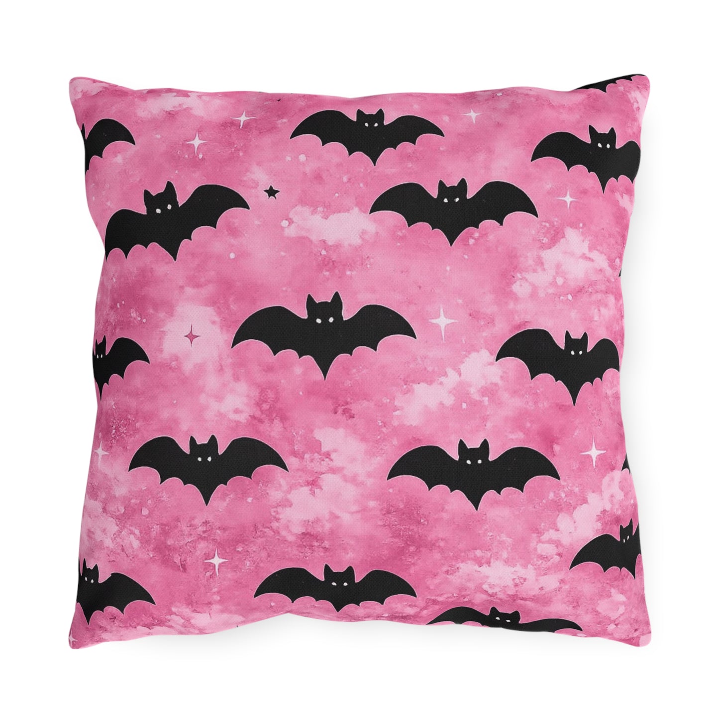 Pink Bat Pattern Pillow
